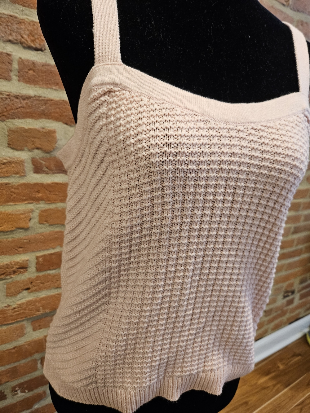 Sandy Liang Pale Pink Knit Tank Top
